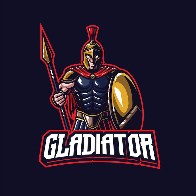 Spartanische Maskottchen-Logo-Vorlage für das Esport- und Sport-Logo-Team