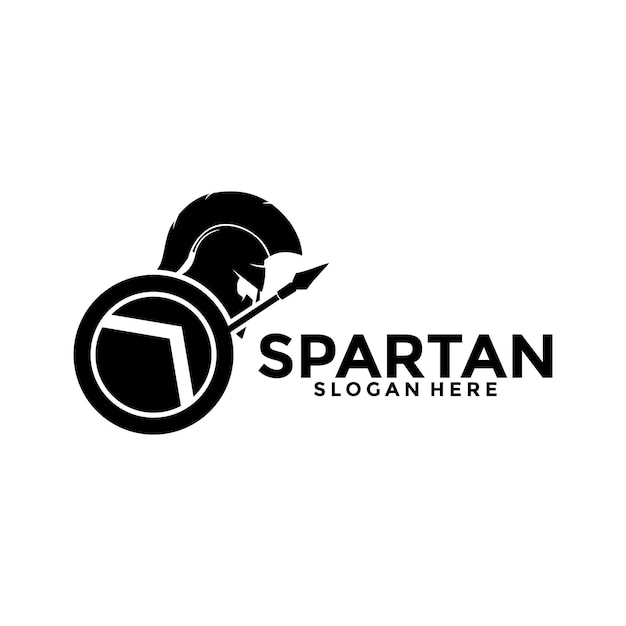 Spartanischer logo-vektor spartanischer helm-logo-vektor-illustrationsdesign-vorlage