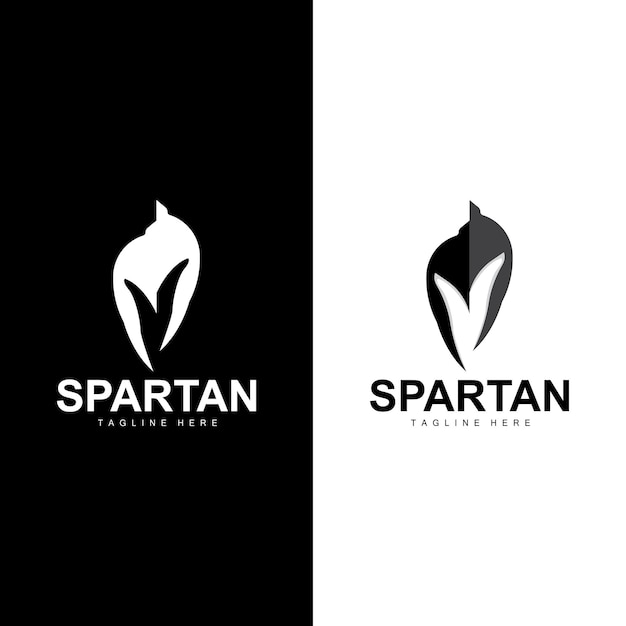 Vektor spartanisches krieger-logo, einfaches illustrations-silhouetten-vektordesign