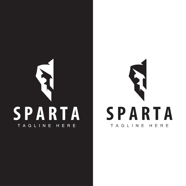 Vektor spartanisches logo, barbarenkrieger-abzeichen-design, einfache silhouette, spartanischer kriegshelm-vektor