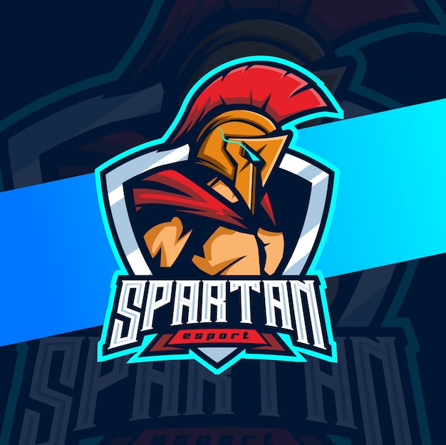 Spartanisches maskottchen esport logo design