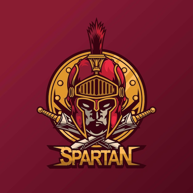 Vektor spartanisches maskottchen für esport-logo-design