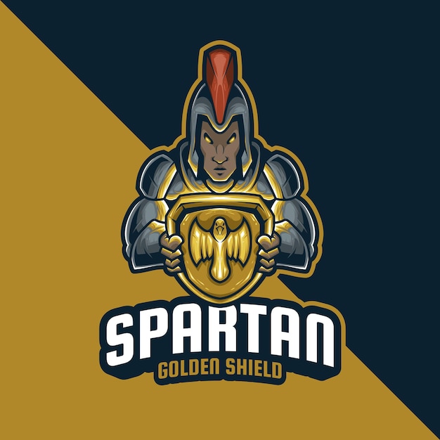 Vektor spartanisches maskottchen-logo esport