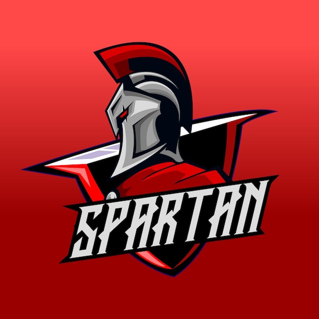 Vektor spartanisches maskottchen-logo-vektor für esport