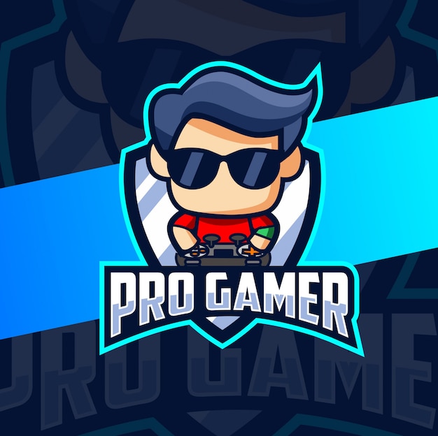 Spaß pro gamer maskottchen esport logo design