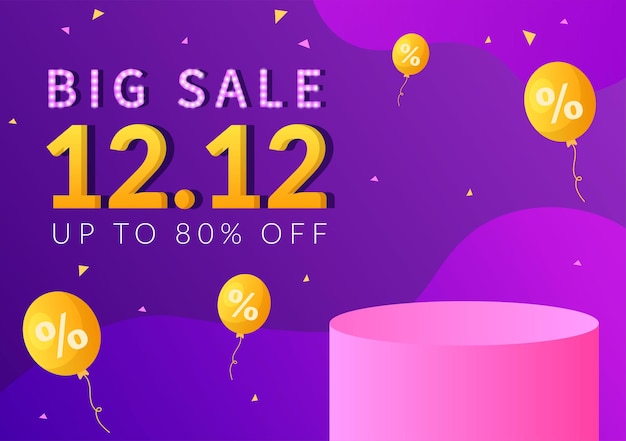 Special 12.12 shopping day mit super sale discount poster oder banner vector illustration für marketing business promotion im letzten monat des jahres