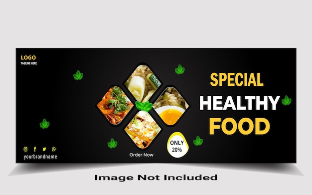Vektor special food menü restaurant und kulinarische werbung social media banner facebook cover header