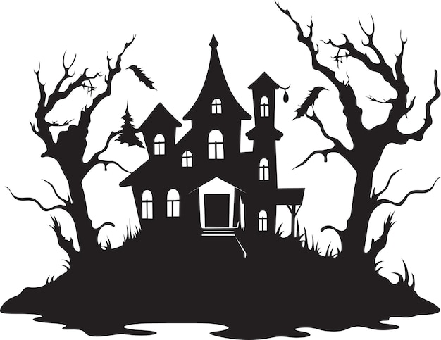 Vektor spectermanor haunted house emblem ghoulhaven vektorhaus-logo