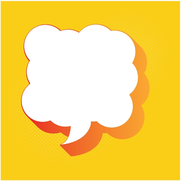 Speech bubble clip art Bildvektordesign mit rot-gelbem Gradientschatten