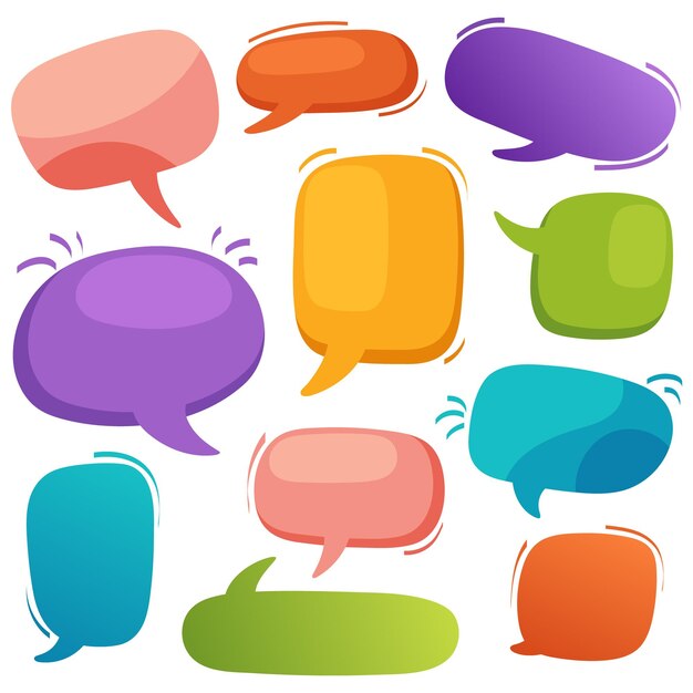 Speech-Bubbles-Set Gedankenwolken Sprachblasen mit Kopierraum Design-Elemente