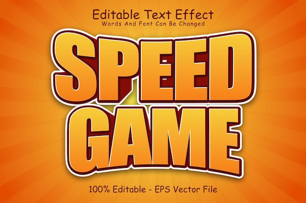 Speed game editierbarer texteffekt 3 dimension emboss cartoon style