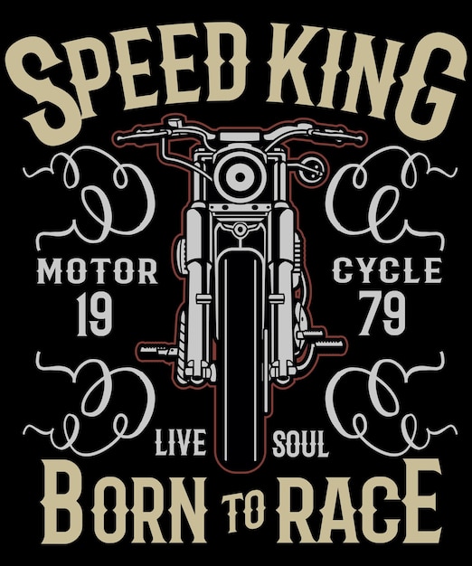 Speed king motorrad-t-shirt-design