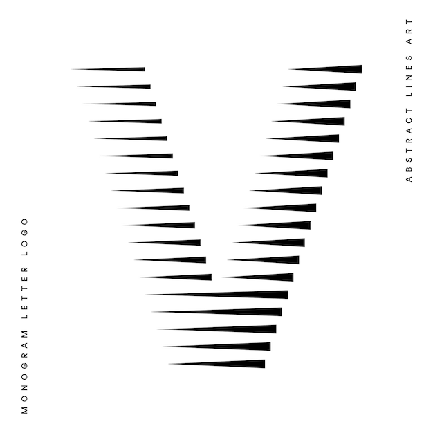 Vektor speed-logo-monogramm-buchstabe v-linien abstrakte moderne kunstvektorillustration