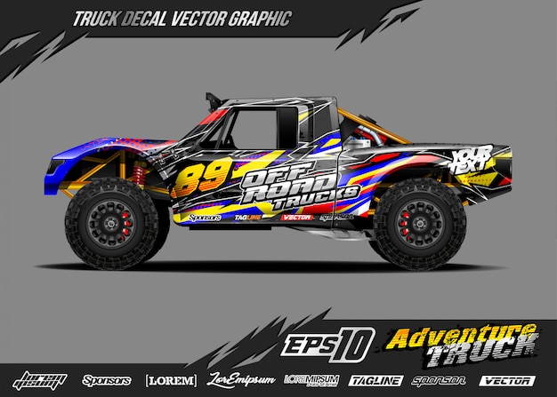 Speed off road truck aufkleber designs