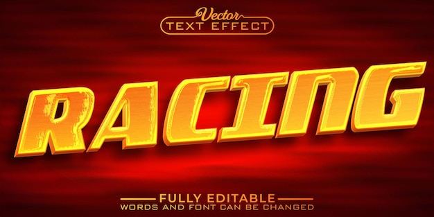 Speed Racing Vektor bearbeitbare Texteffektvorlage