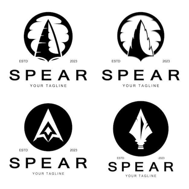 Speer-logo-symbol, vektorgrafik-designhead spear logo vintage illustration design vector