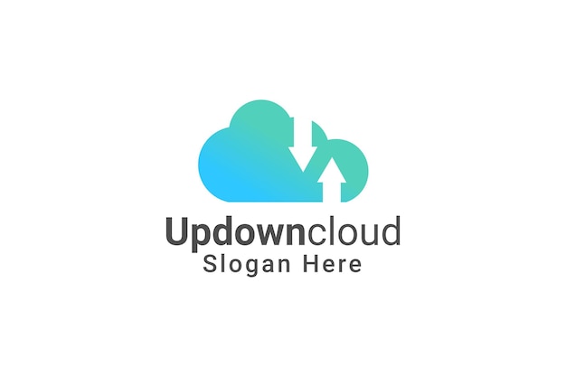 Speicher-upload und download cloud-logo-design, kreatives symbol