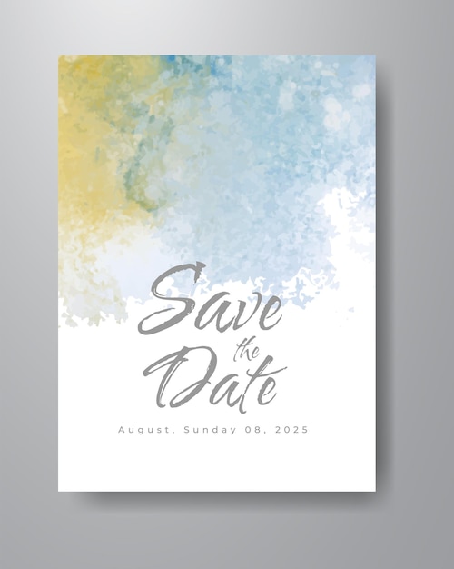 Speichern Sie das Datum mit Aquarellhintergrund. Design für Ihre Einladung.