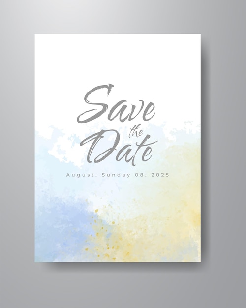 Speichern Sie das Datum mit Aquarellhintergrund. Design für Ihre Einladung.