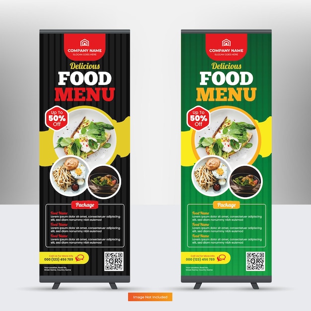 Speisekarte restaurant roll up banner