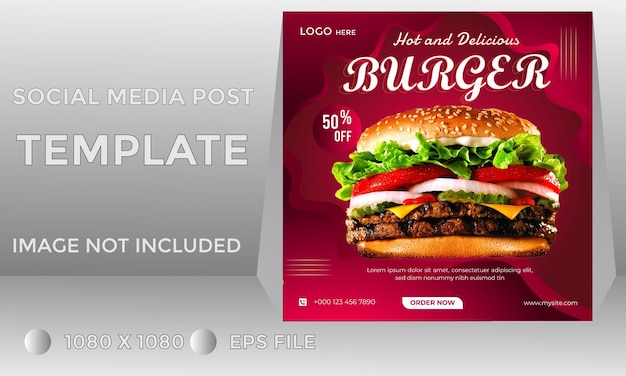 Speisekarte und restaurant-social-media-post-design oder moderne banner-vorlage