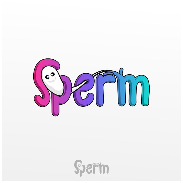 Sperm-wortmarkenlogo - sperma vermischt sich mit dem text