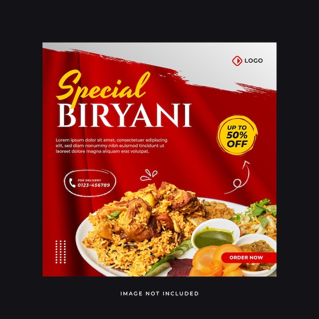 Vektor spezielles biryani-social-media-post-design