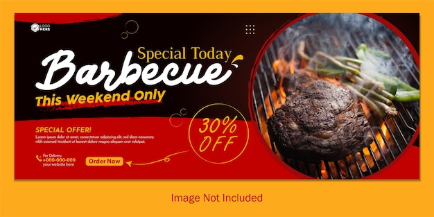 Spezielles Grill-Webbanner oder Cover-Vorlage für soziale Medien