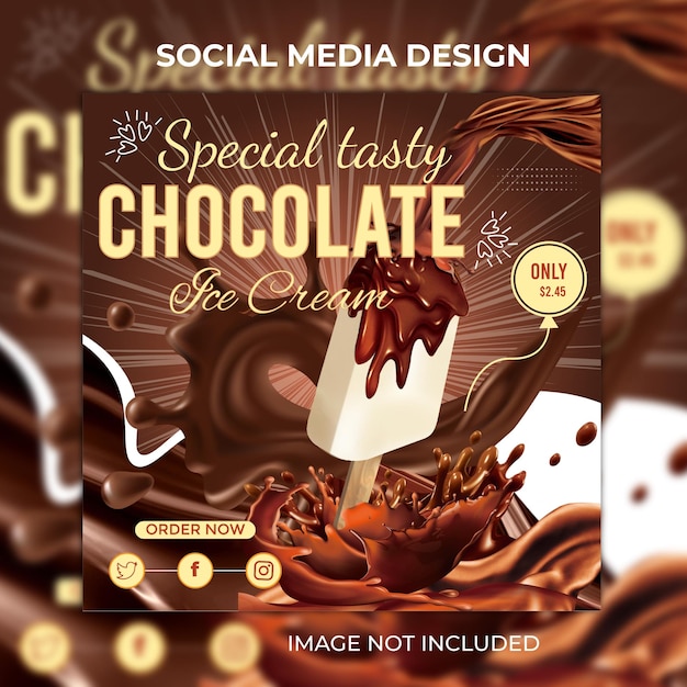 Spezielles leckeres Eis Social Media Instagram Post Banner Design