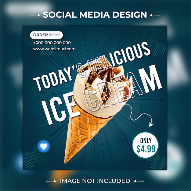 Vektor spezielles leckeres eis social media instagram post banner design