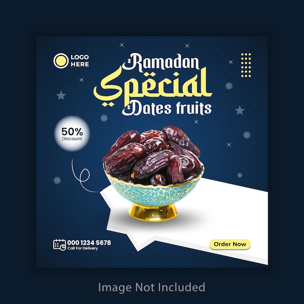 Spezielles ramadan-food-banner und social-media-post-template-design
