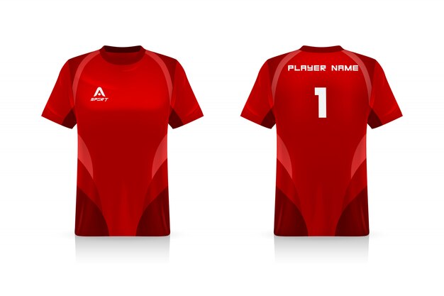 Vektor spezifikation fußball sport, esports gaming t-shirt jersey vorlage. uniform .