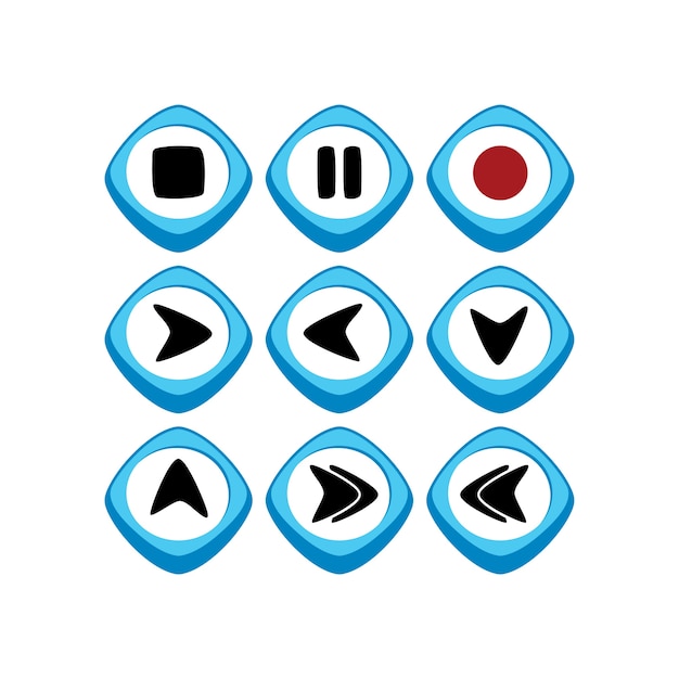 Vektor spiel asset symbol zeichen symbol schaltfläche vektor