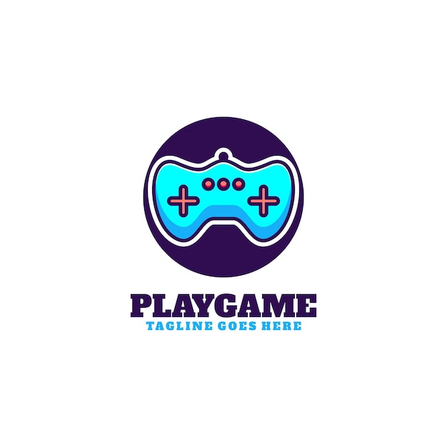 Spiel-Logo-Design-Illustrationsfarbe spielen
