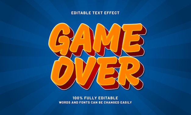 Spiel über bearbeitbare Texteffekte mit einem Spiel- und Spielthema