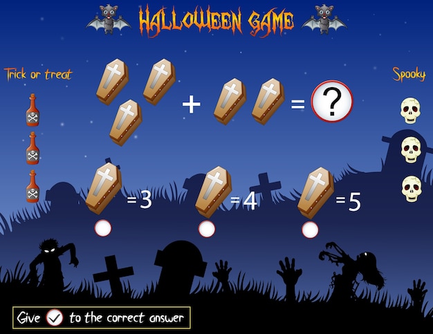 Spiel zählen die särge im halloween-thema