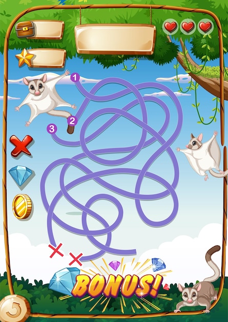 Spieldesign mit Zuckergleitern am Himmel