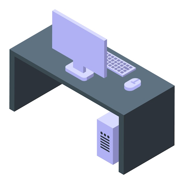 Spiele-Computer-Schreibtisch-Symbol isometrischer Vektor Medien-Ausrüstung