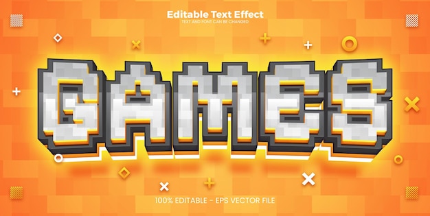Spiele mit bearbeitbarem Texteffekt in 8bit- oder altem Videospieltrend-Stil