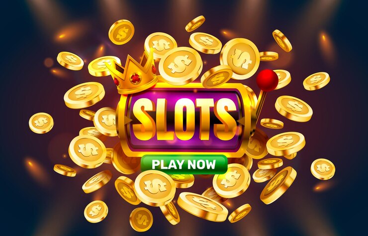 Vektor spielen sie jetzt slots mit goldenen münzen, casino-slot-automaten, nacht-jackpot vegas