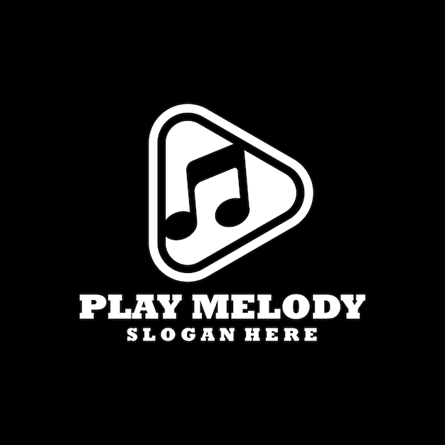 Spielen sie melodie-entertainment-logo-design-vektor