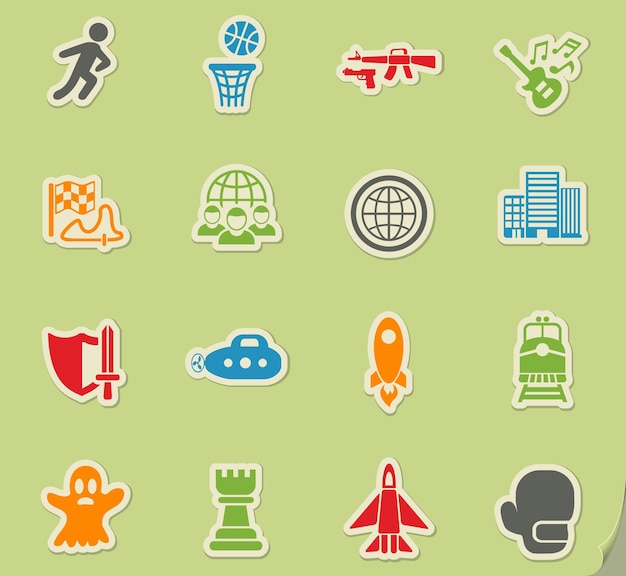 Vektor spielgenre-icon-set