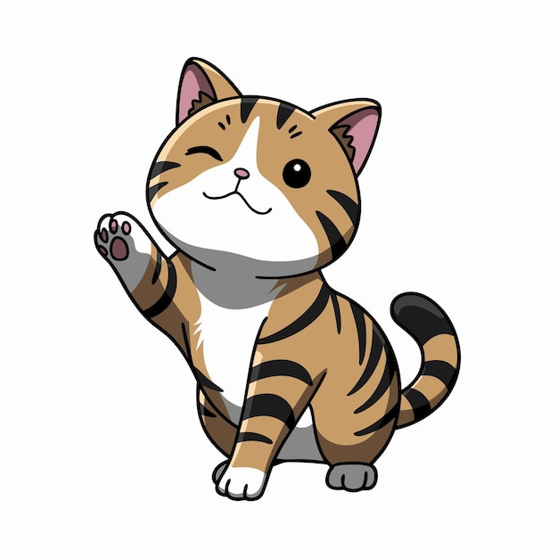 Spielhafte Tabby Katze Zeichentrickfilm Braun Schwarz