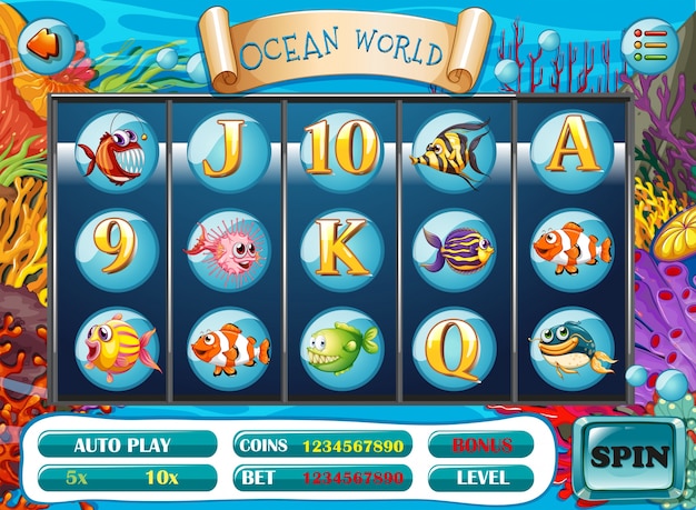 Spielschablone mit Unterwasserhintergrund