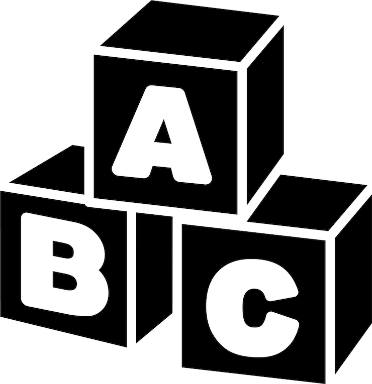 Vektor spielzeug-alphabet-blöcke-symbol. illustration von kinderspielzeug.