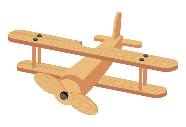 Vektor spielzeugflugzeug aus holz