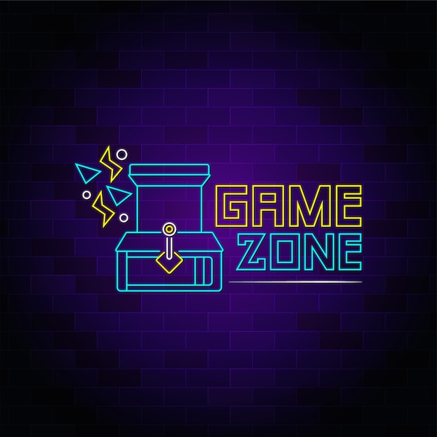 Spielzone text neon banner design