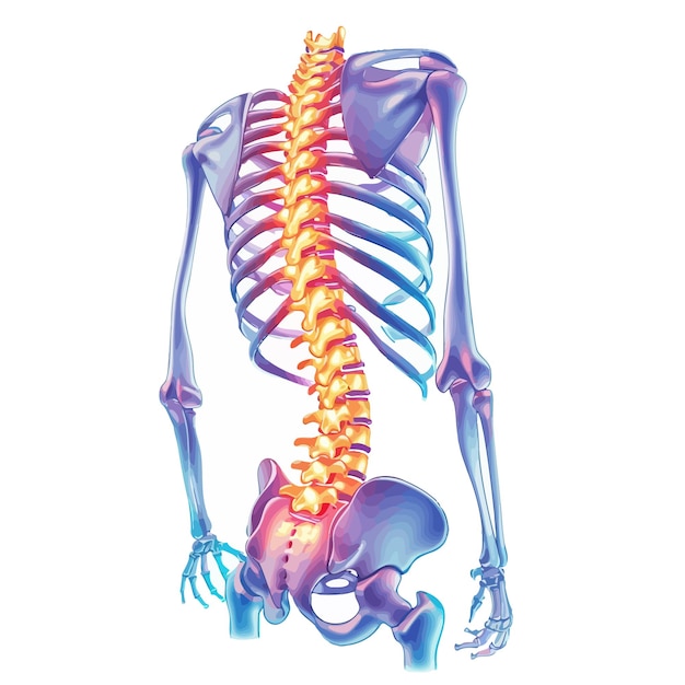 Vektor spine_bone_showing_back_pain_vector