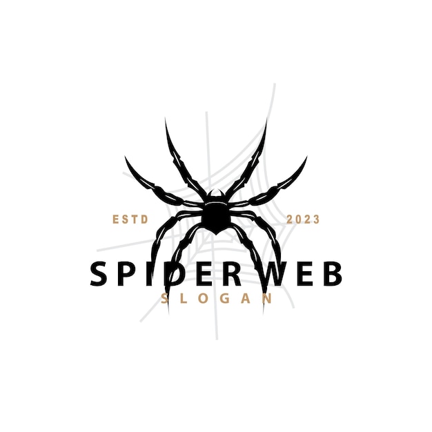 Vektor spinnen-insekten-logo, einfaches design, vektor-illustrationsvorlage