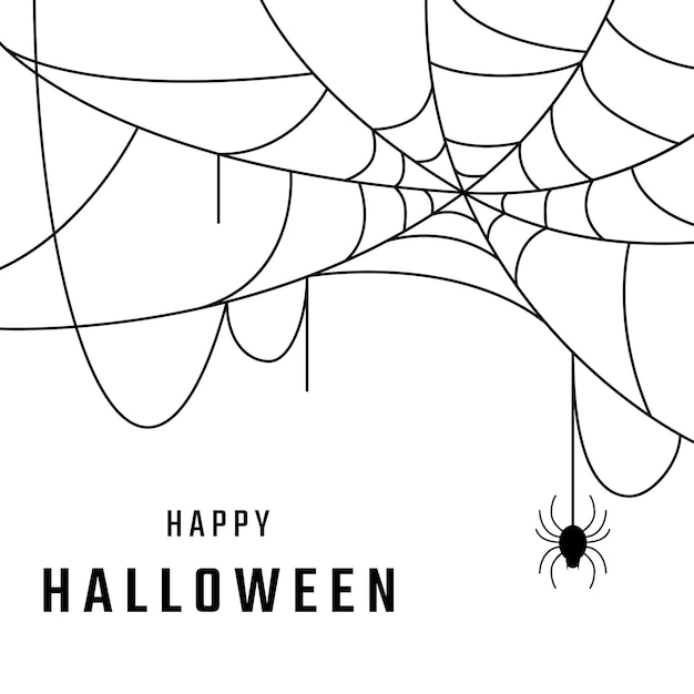 Vektor spinnennetz des glücklichen halloween-hintergrundvektordesigns